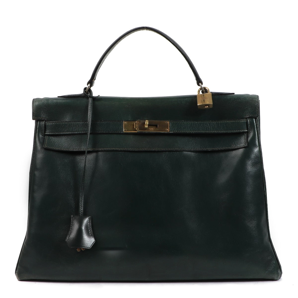 Hermès Vintage Kelly Green Patent Leather GHW
