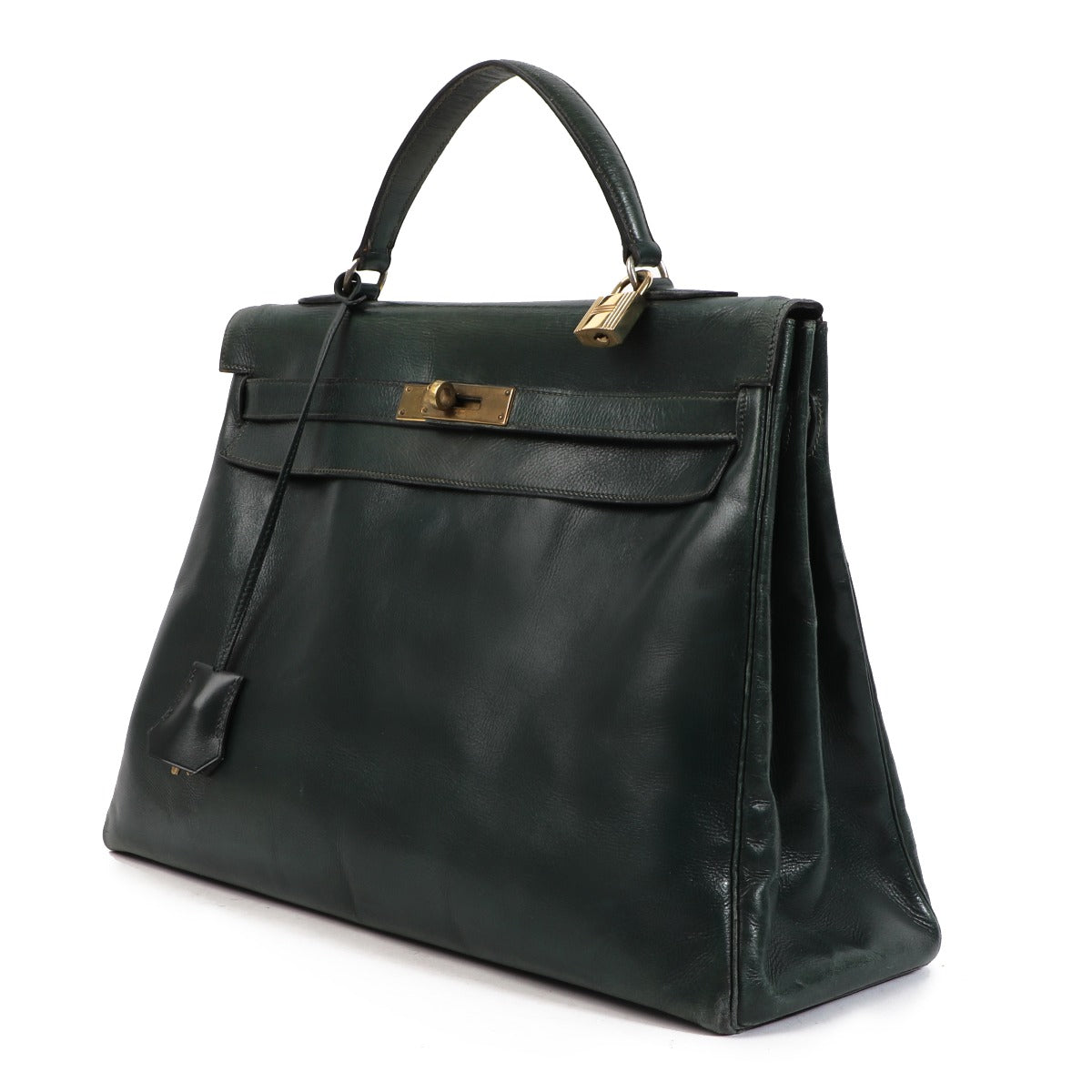 Hermès Vintage Kelly Green Patent Leather GHW