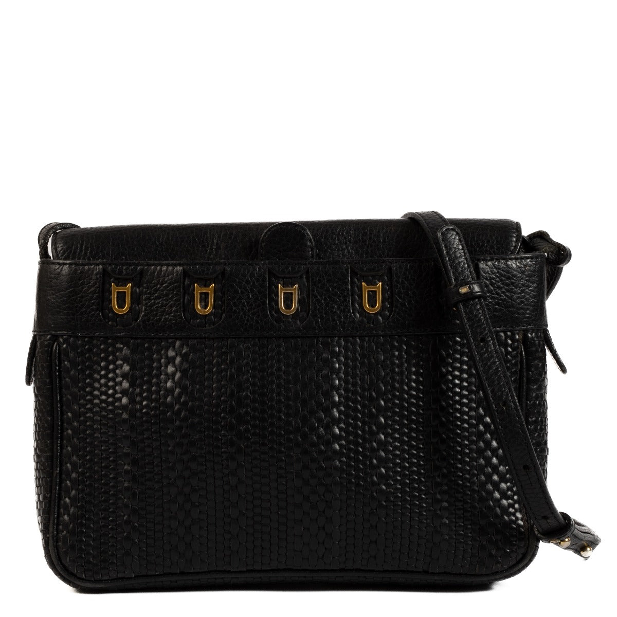 Delvaux Black Toile de Cuir Fuiraire Crossbody Bag