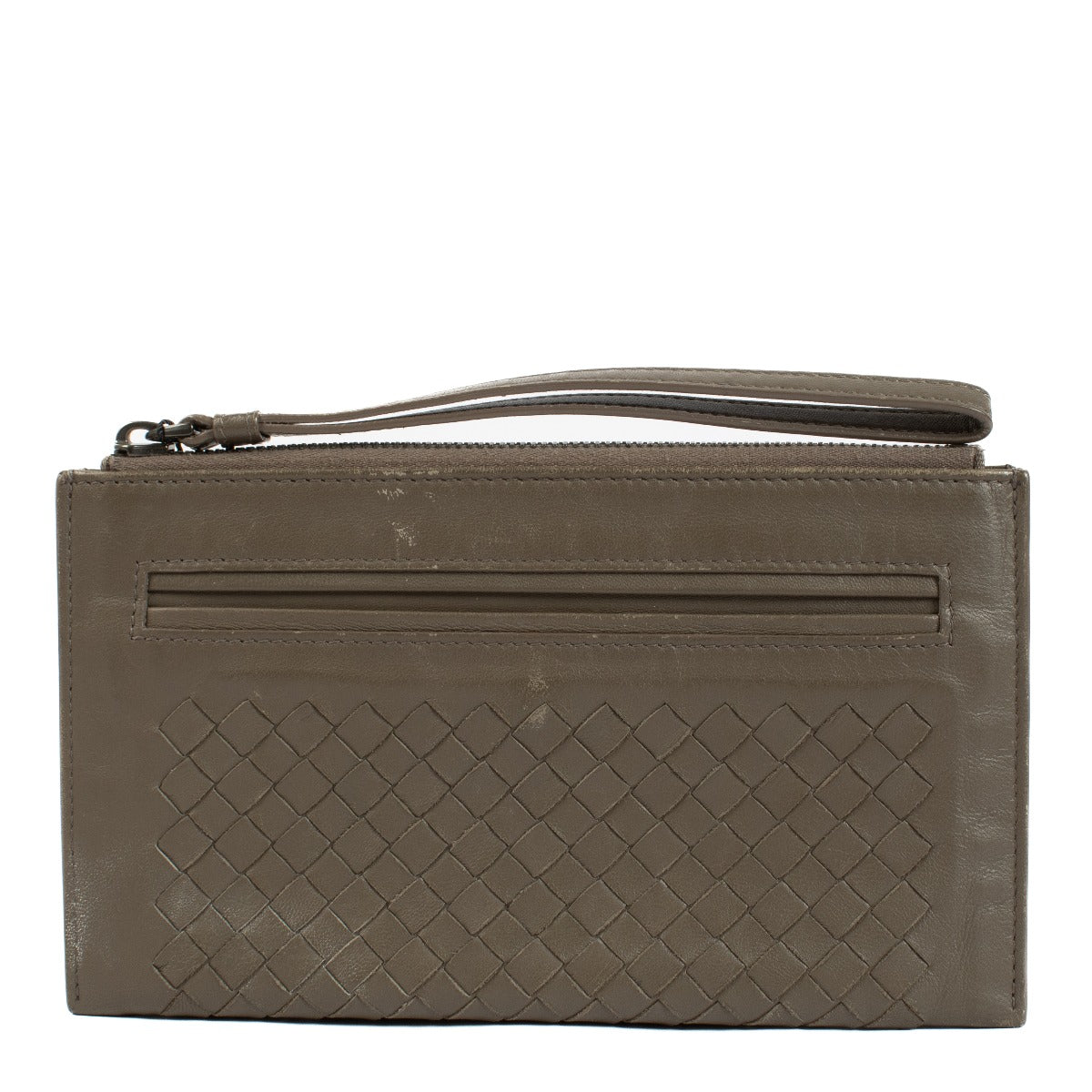 Bottega Veneta Taupe Intrecciato Etui met rits