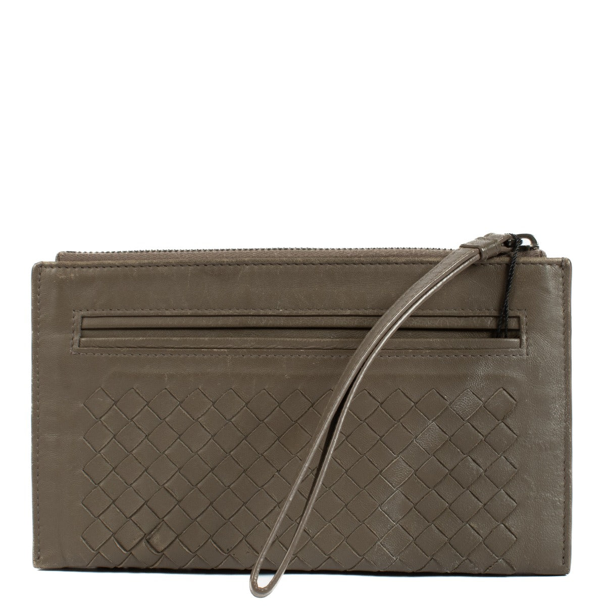 Bottega Veneta Taupe Intrecciato Etui met rits