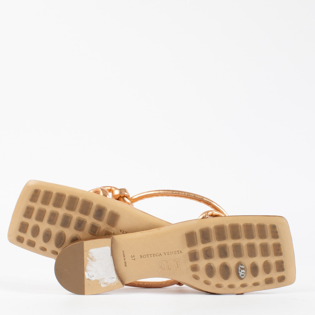 authentic preloved Bottega Veneta Rosé Knotted Sandals on Labellov.com