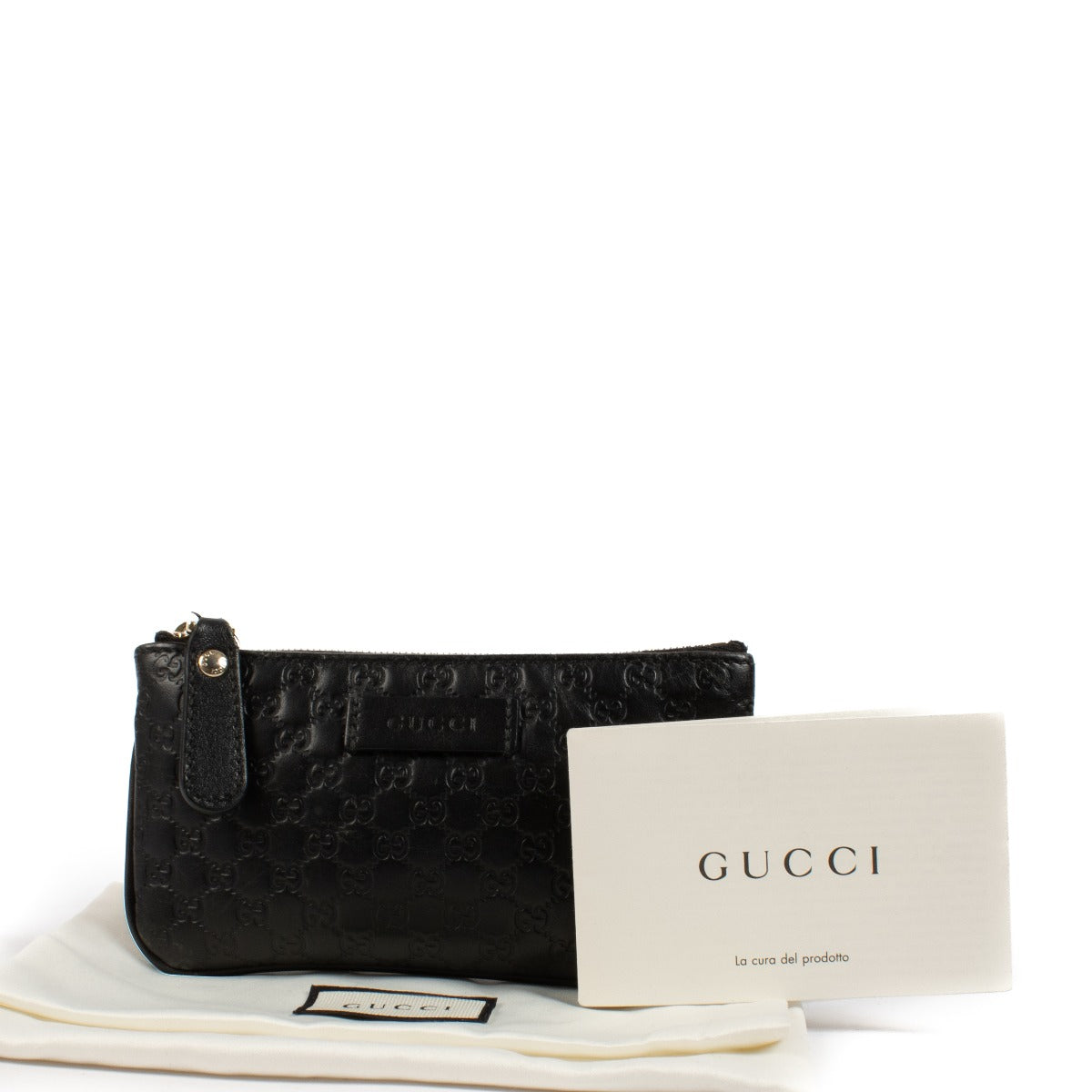 shop 100% authentic second hand Gucci Black Guccissima Key Pouch on Labellov.com