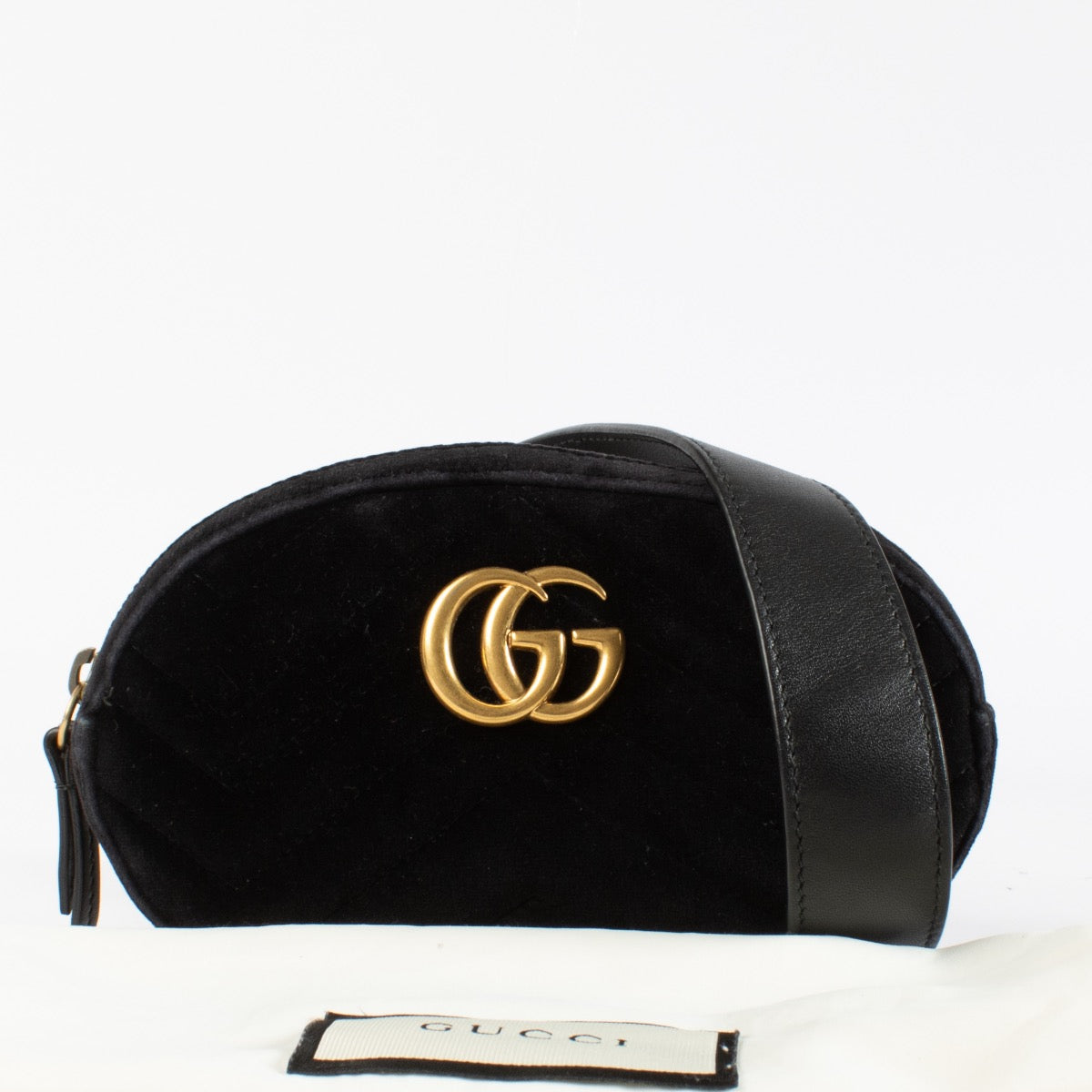 authentic preloved Gucci Black Velvet Marmont Belt Bag on Labellov.com