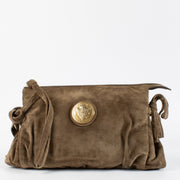authentic preloved Gucci Brown Suede Hysteria Clutch on Labellov.com
