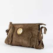 authentic preloved Gucci Brown Suede Hysteria Clutch on Labellov.com