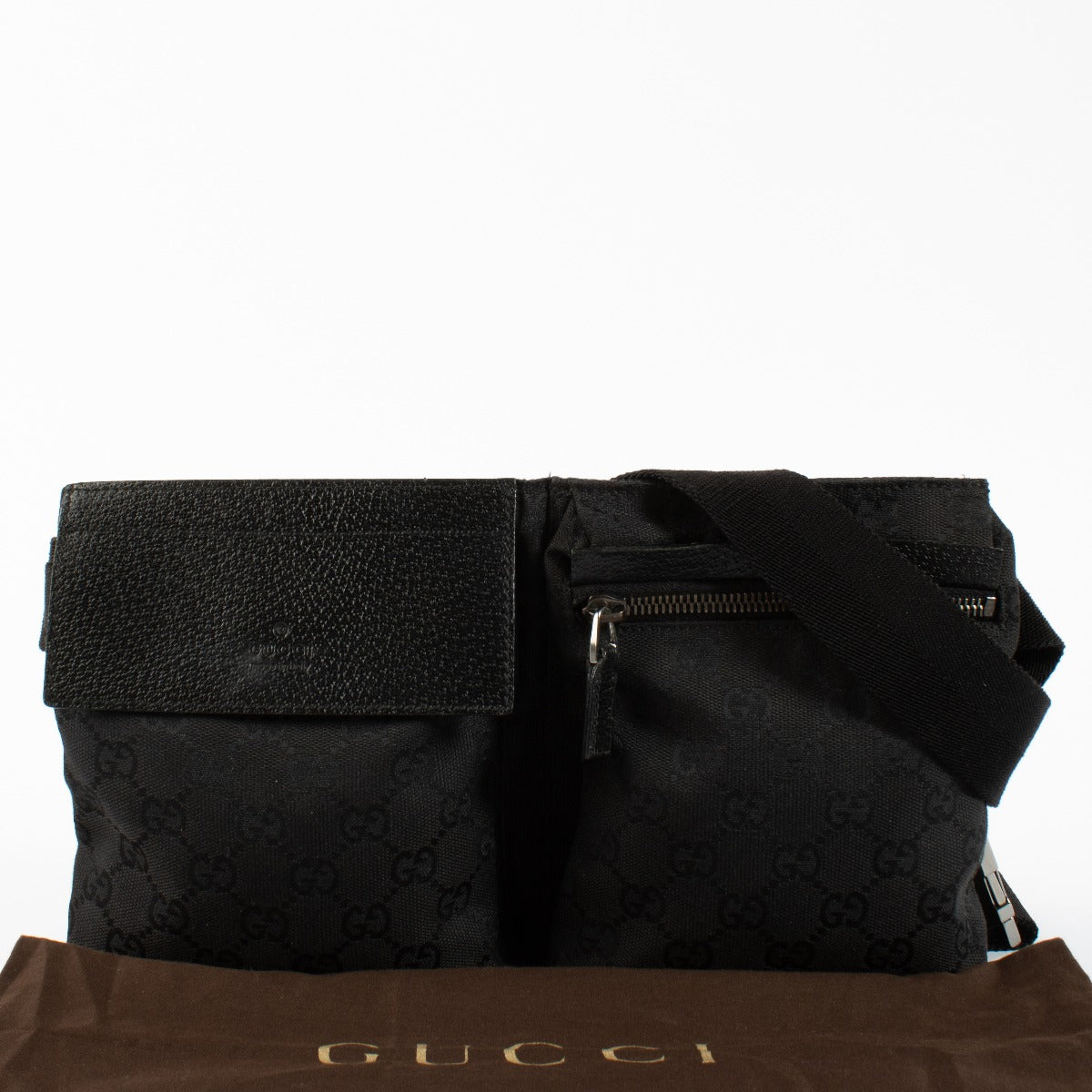 Gucci Black GG Canvas Belt Bag