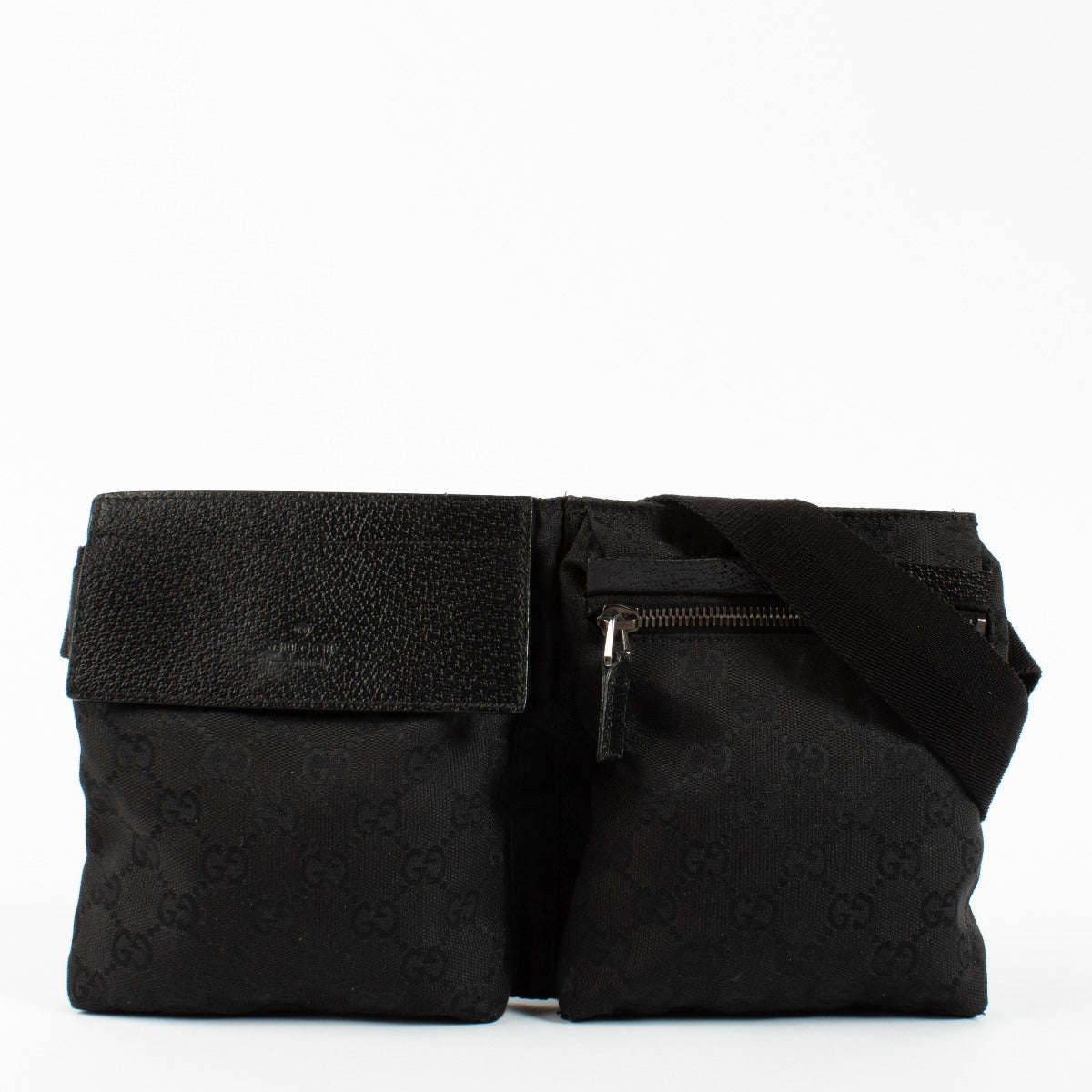Gucci Black GG Canvas Belt Bag