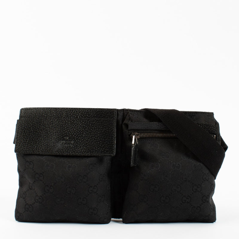Gucci Black GG Canvas Belt Bag