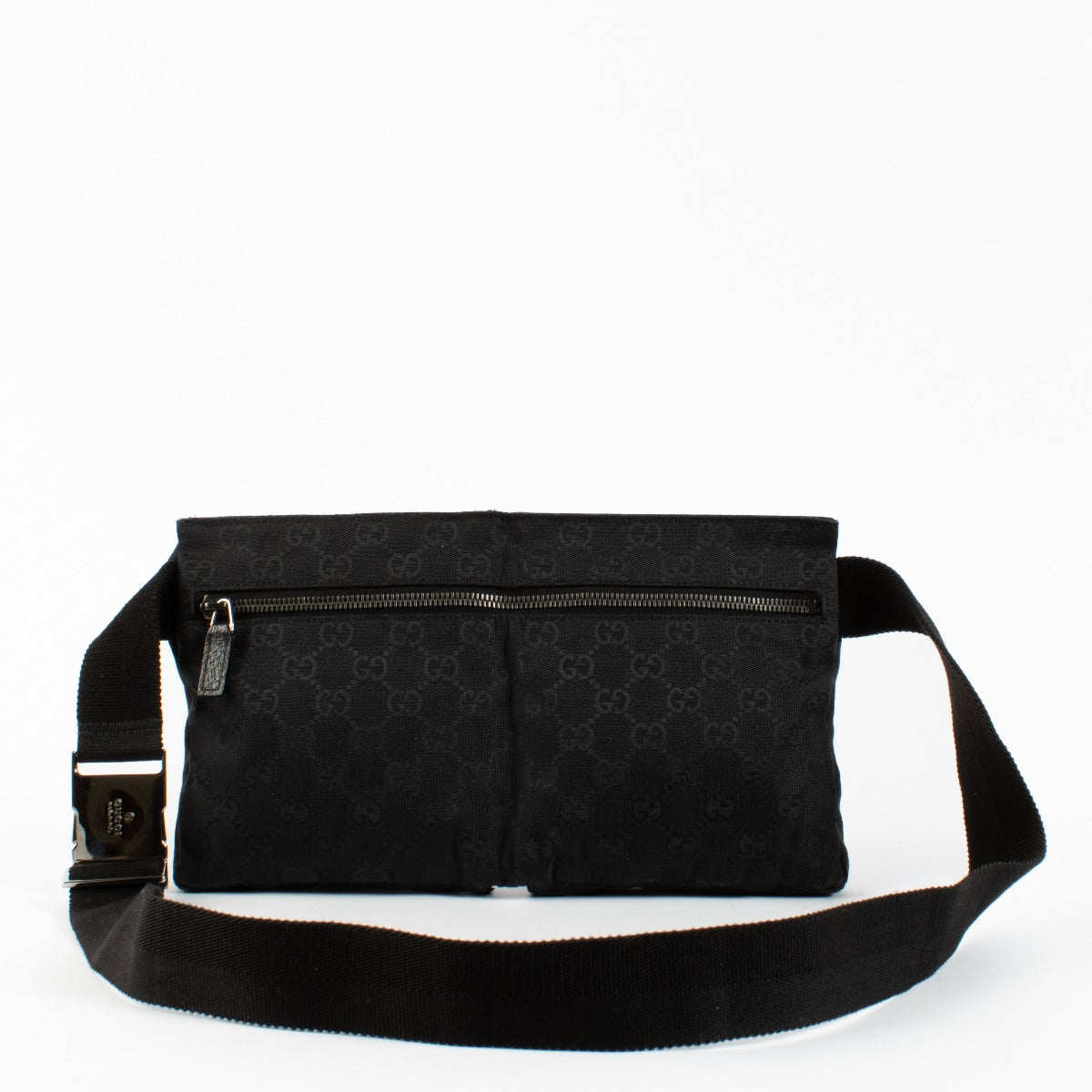 Gucci Zwarte GG Canvas Riemtas