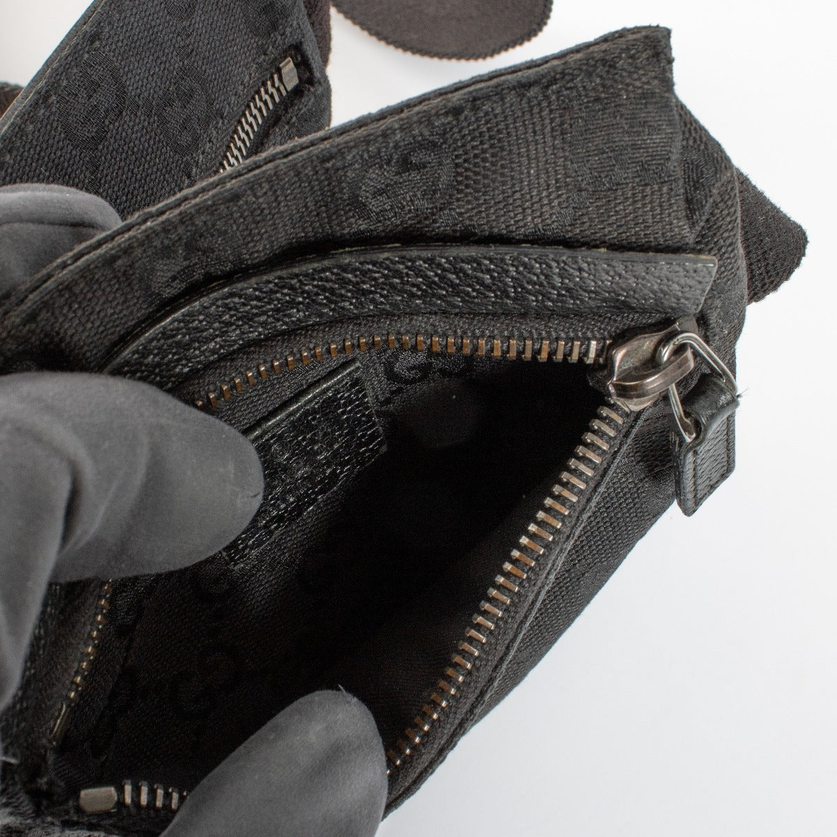 Gucci Zwarte GG Canvas Riemtas