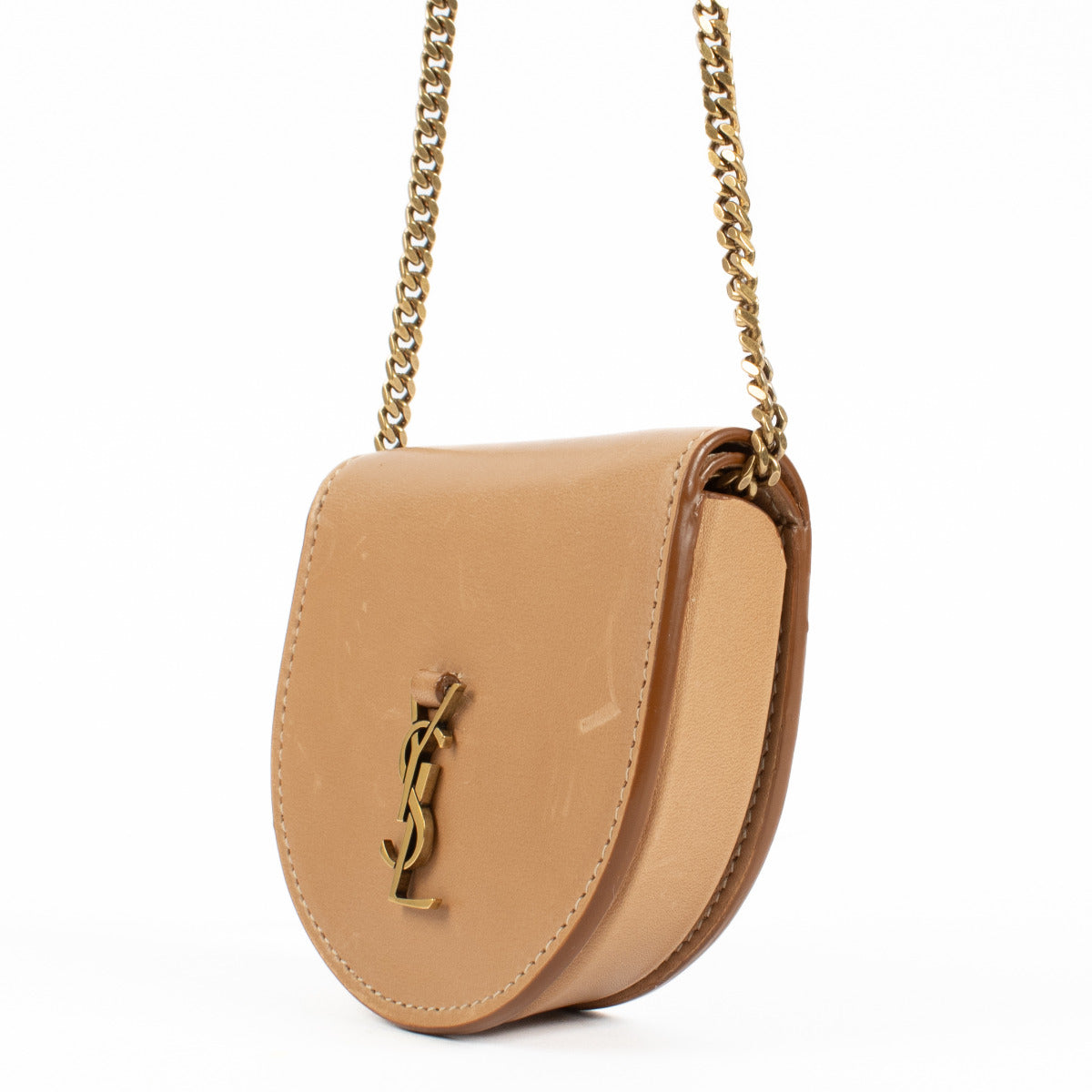 Saint Laurent Beige Baby Kaia Ketting Portemonnee