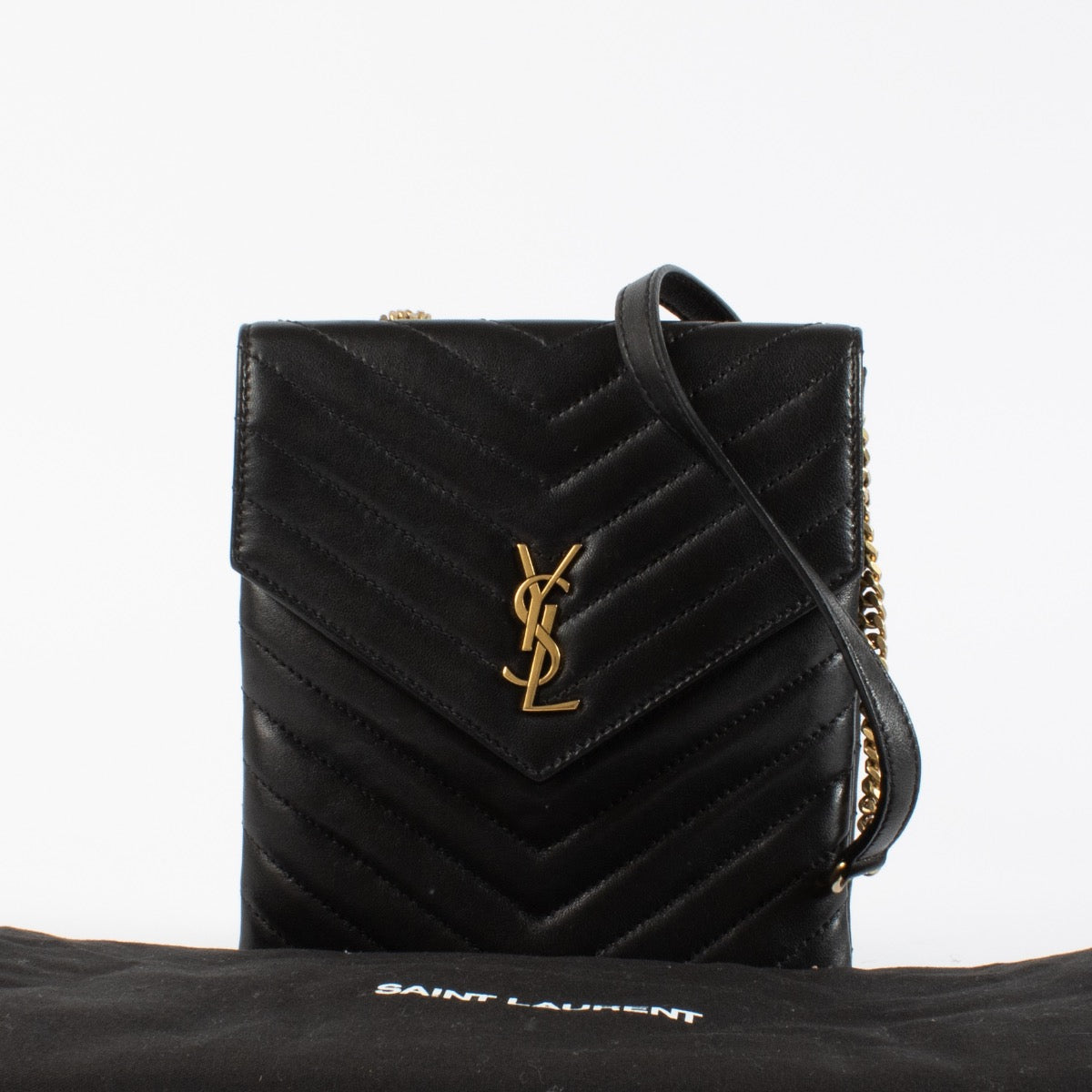 authentic preloved Saint Laurent Black Double Flap Bag on Labellov.com
