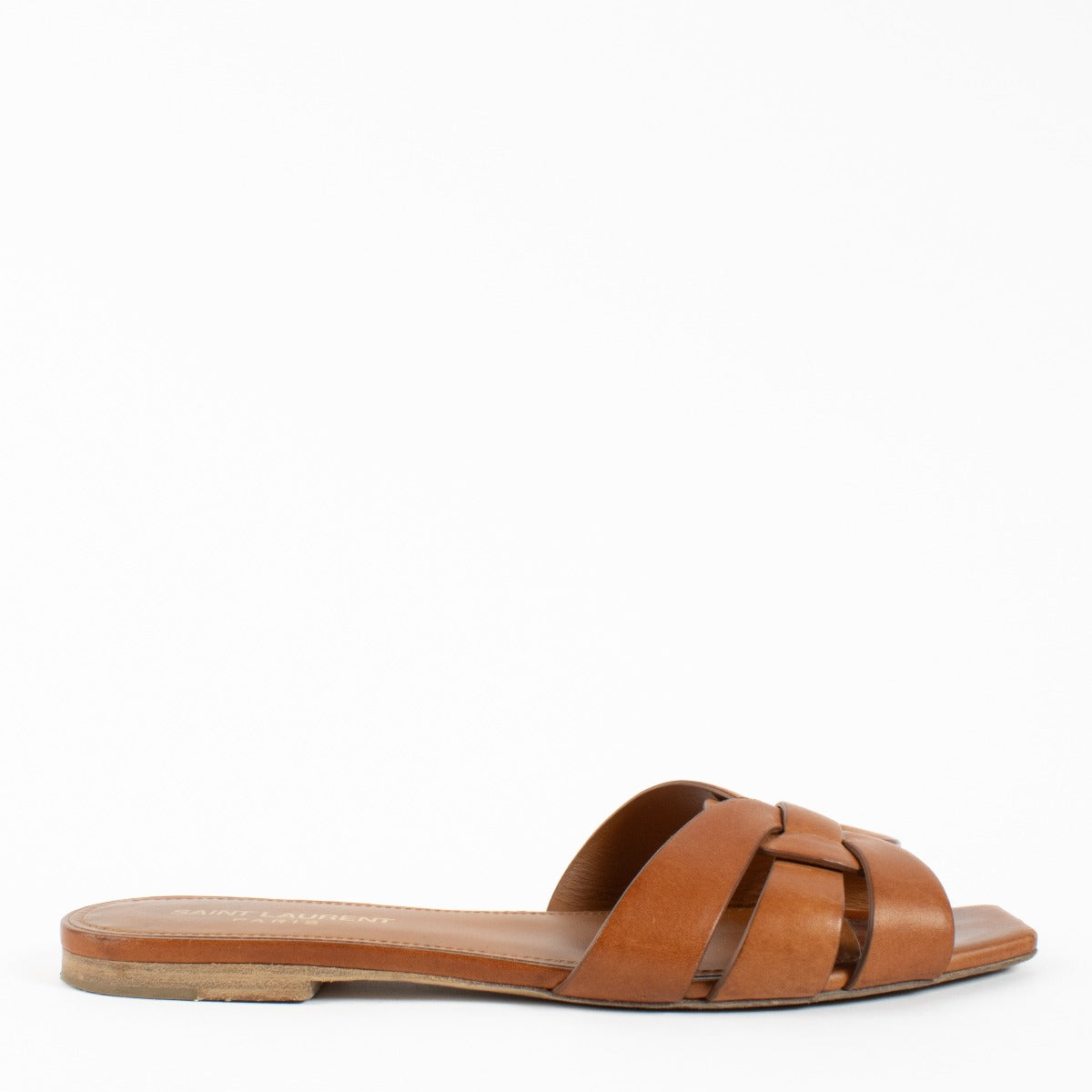 Sandales mules Saint Laurent Tribute couleur chameau - Taille 37