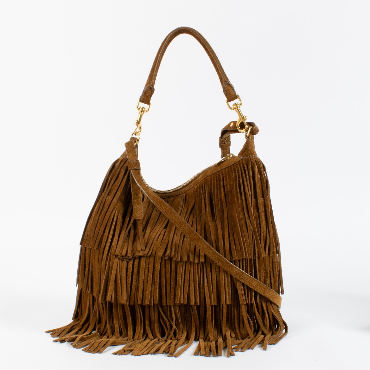 authentic preloved Saint Laurent Brown Emmanuelle Fringe Bag on Labellov.com