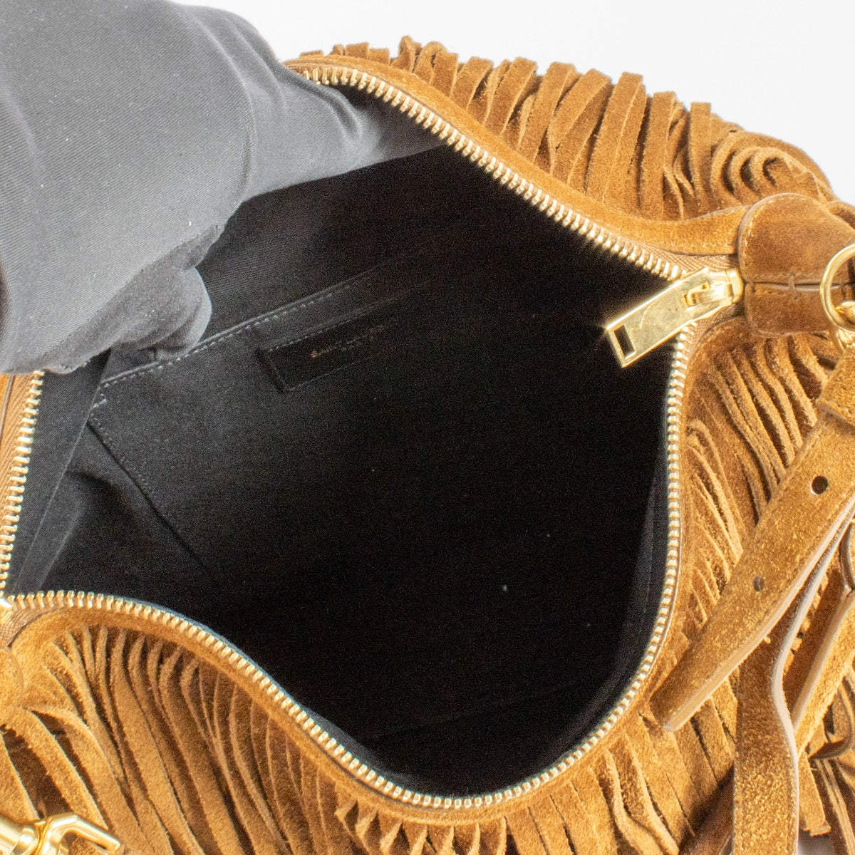 authentic preloved Saint Laurent Brown Emmanuelle Fringe Bag on Labellov.com