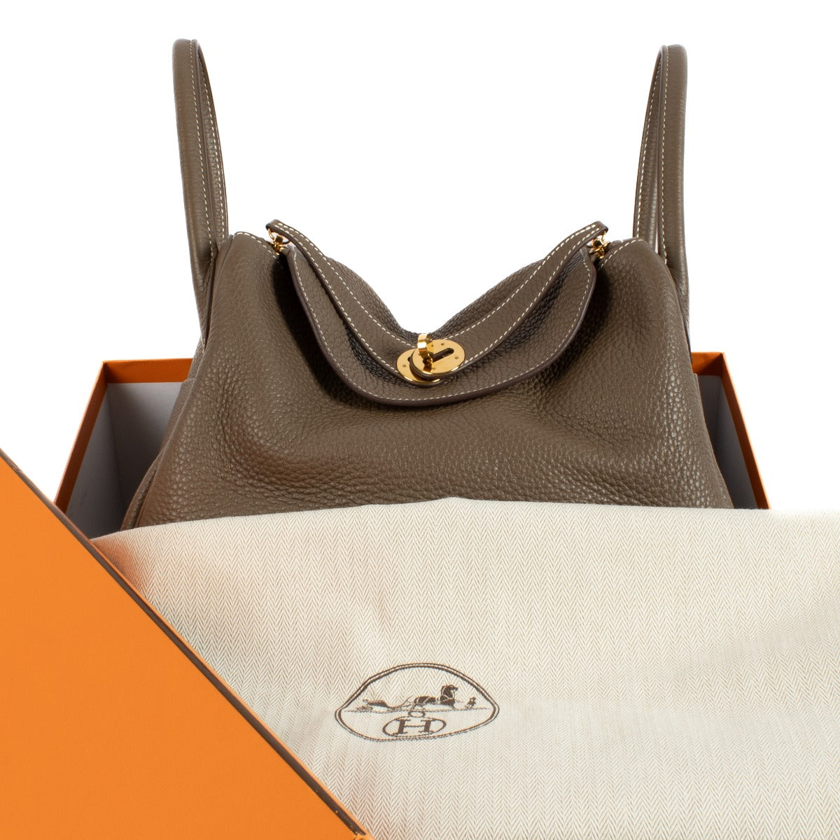 Hermès Lindy 30 Etoupe Clemence PHW
