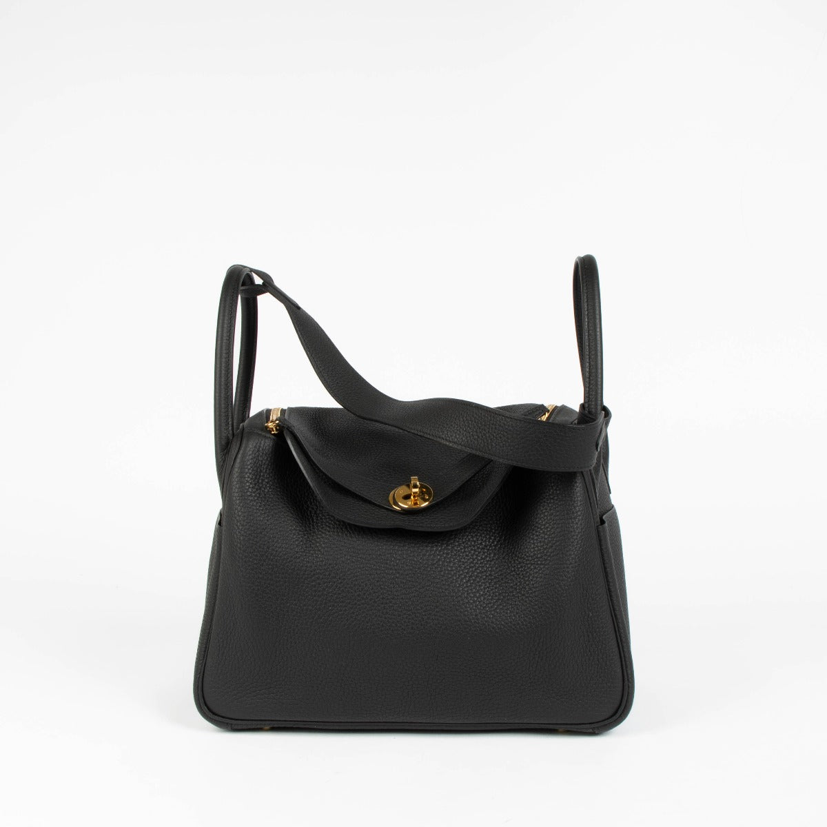 Hermès Lindy 30 Black Clemence GHW