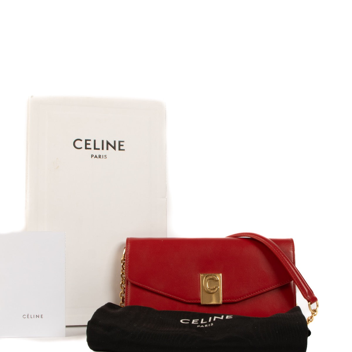Shop 100% authentic second-hand Celine Red Wallet On Chain on Labellov.com