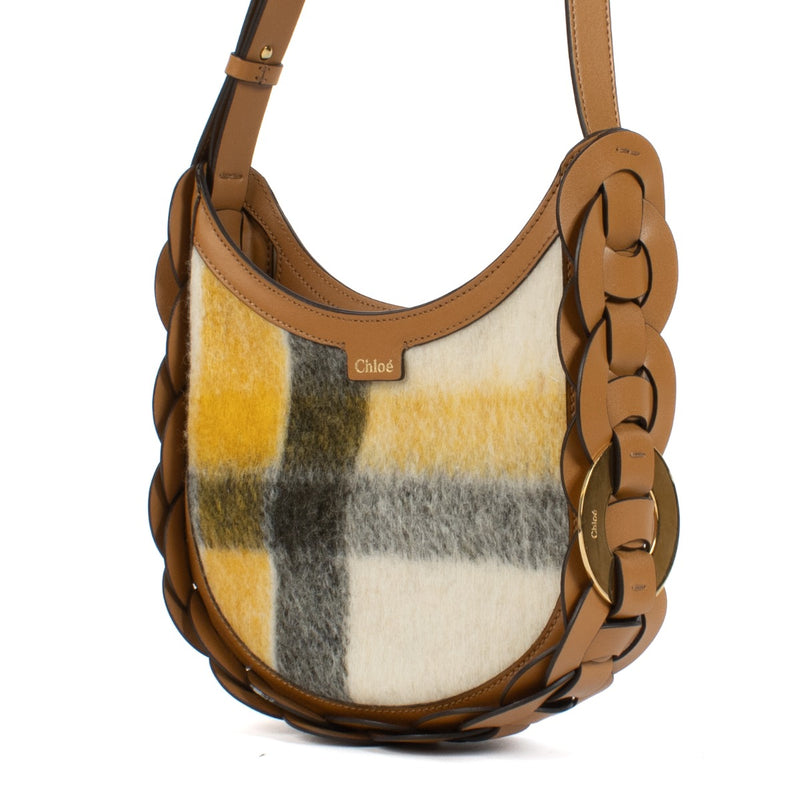 Chloé Tartan Wool/Leather Darryl Small Hobo Bag