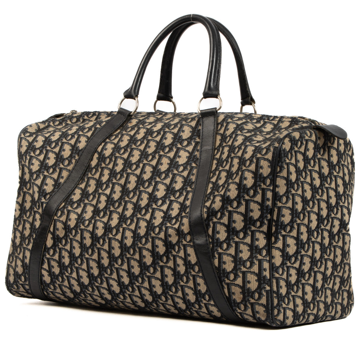 Sac Boston vintage Christian Dior bleu Oblique