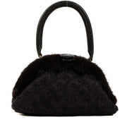 Louis Vuitton Black Monogram Mousseline/Mink/Lizard Demi Lune MM Bag for the best price at Labellov secondhand luxury in Antwerp.