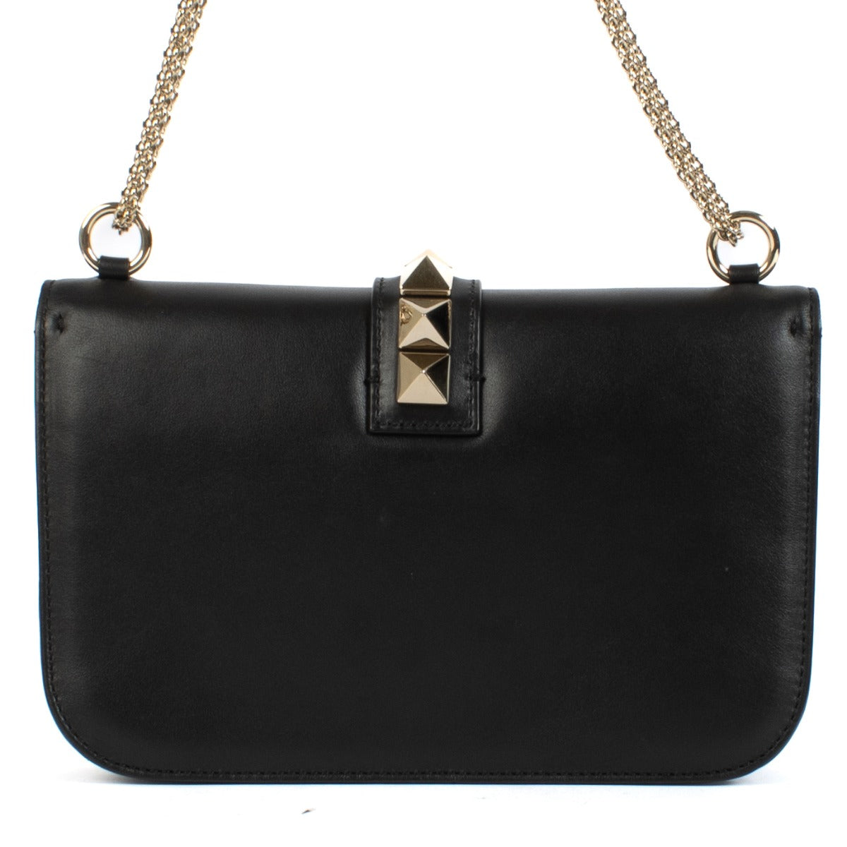 Valentino Garavani Black Calfskin Medium Glam Lock Bag