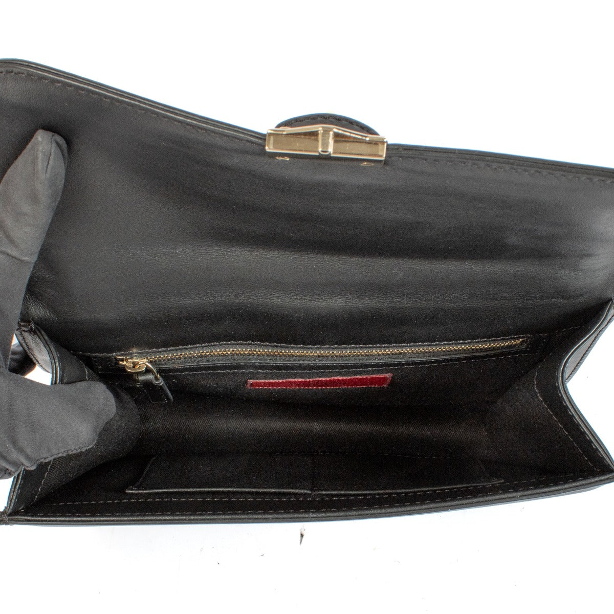 Valentino Garavani Black Calfskin Medium Glam Lock Bag