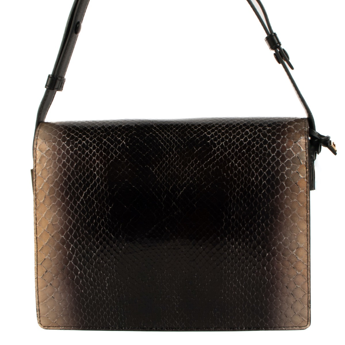 Buy an authentic second hand Delvaux Brown Python Leather Madame Shoulder Bag in new condition at Labellov