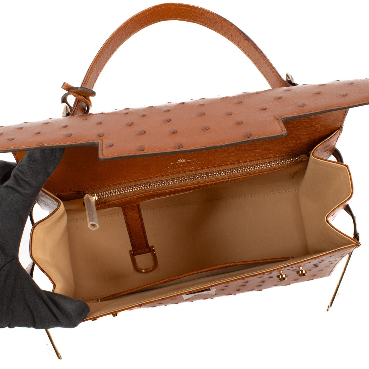 Shop 100% authentic secondhand Delvaux Brown Tempête MM Ostrich Top Handle on Labellov.com