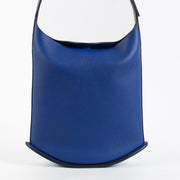 Delvaux Outremer Pin Hobo MM leather shoulder bag in blue with dust bag at Labellov.com