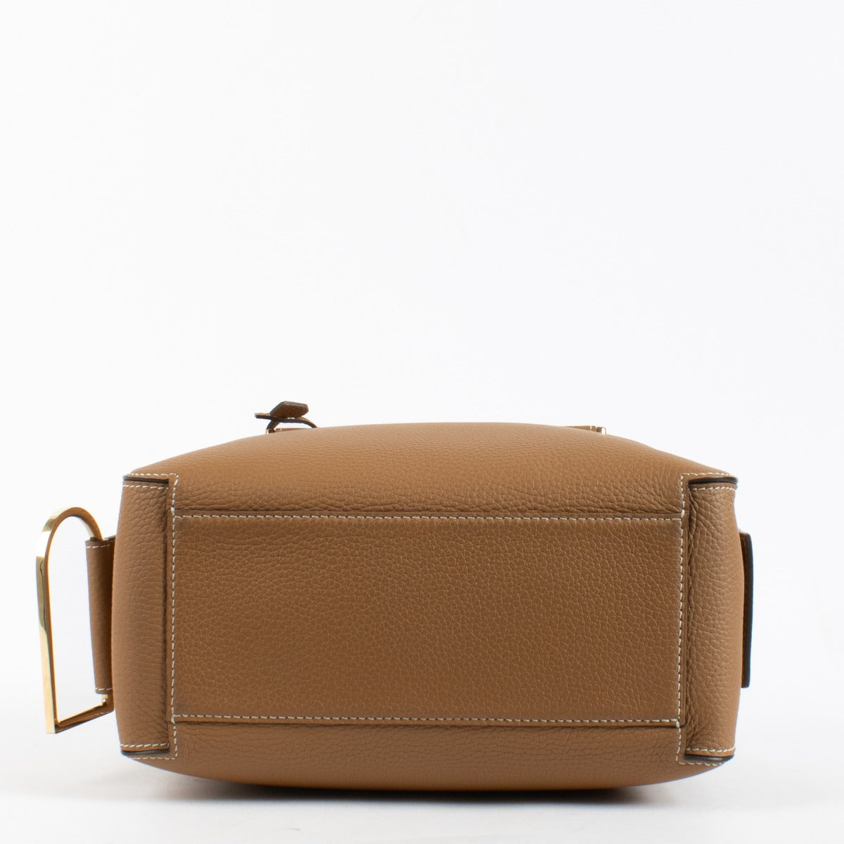Delvaux Vegetal Cool Box MM brown vegetal leather top handle bag with gold-tone hardware at Labellov.com