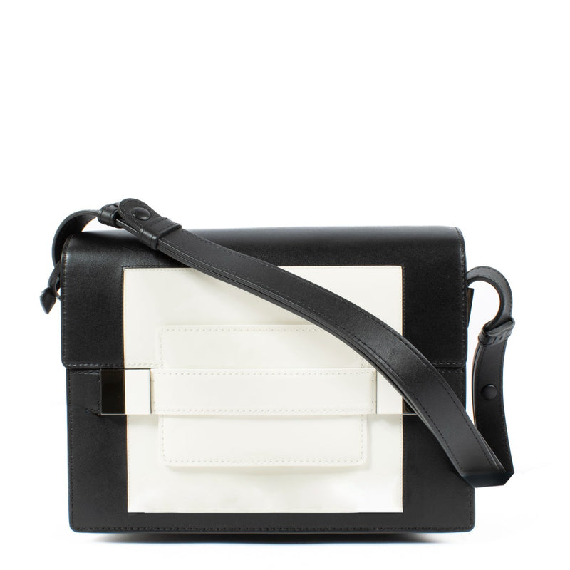 Shop 100% authentic secondhand Delvaux Black/White Box Calf/Vernis Smoking Madame Bag on Labellov.com