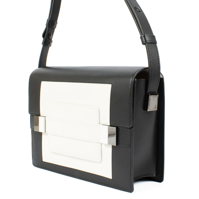 Shop 100% authentic secondhand Delvaux Black/White Box Calf/Vernis Smoking Madame Bag on Labellov.com