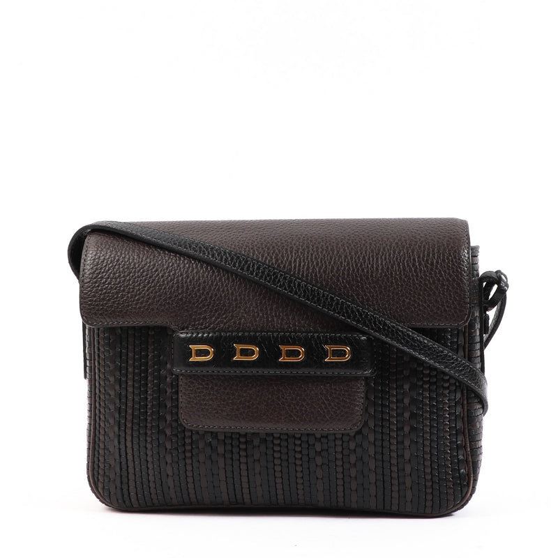 Buy an authentic Delvaux Brown Malbec Toile De Cuir Crossbody Bag in very good condition at Labellov in Antwerp.