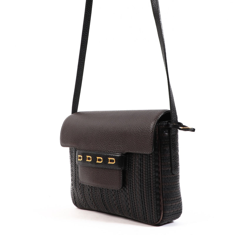 Buy an authentic Delvaux Brown Malbec Toile De Cuir Crossbody Bag in very good condition at Labellov in Antwerp.