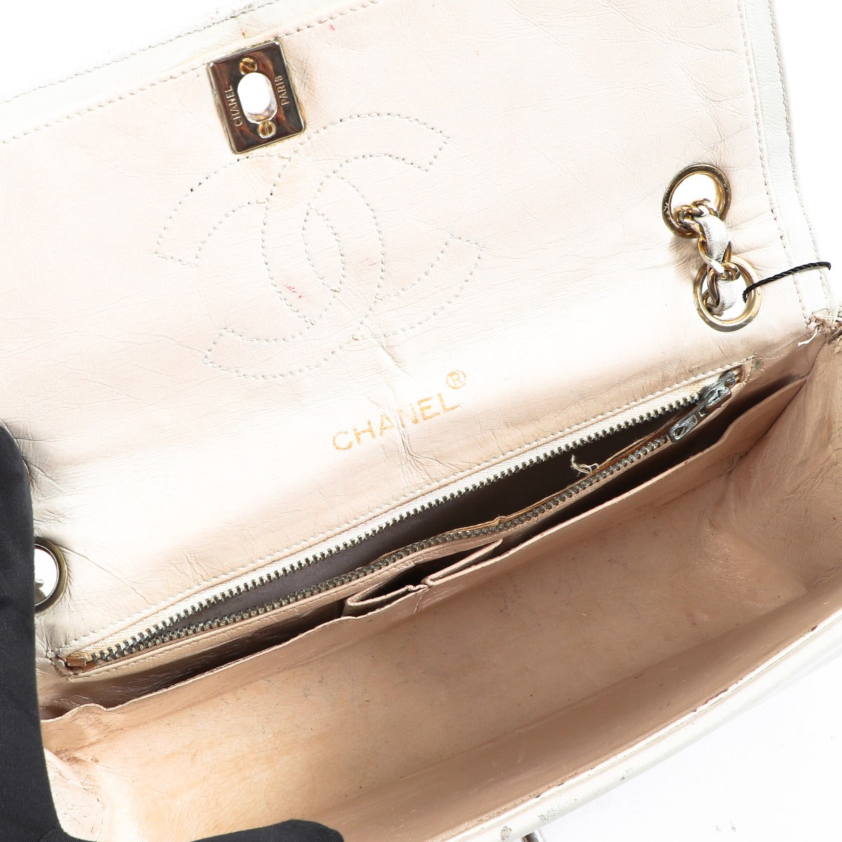 Chanel Vintage Witte Classic Flap Bag