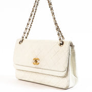 Chanel White Classic Flap Bag Vintage