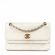 Chanel White Classic Flap Bag Vintage
