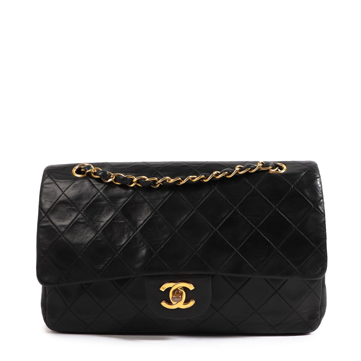 Chanel Vintage Black Lambskin Classic Flap Bag
