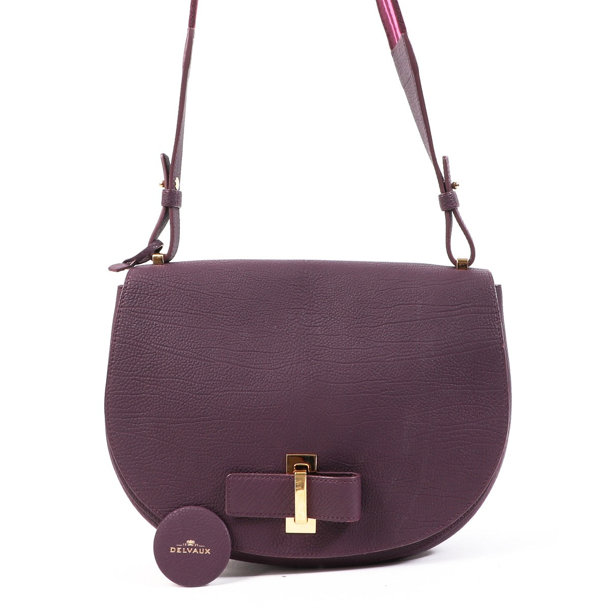 Shop safe online at Labellov in Antwerp this 100% authentic second hand Delvaux Le Mutin Purple Crispy Calf Crossbody