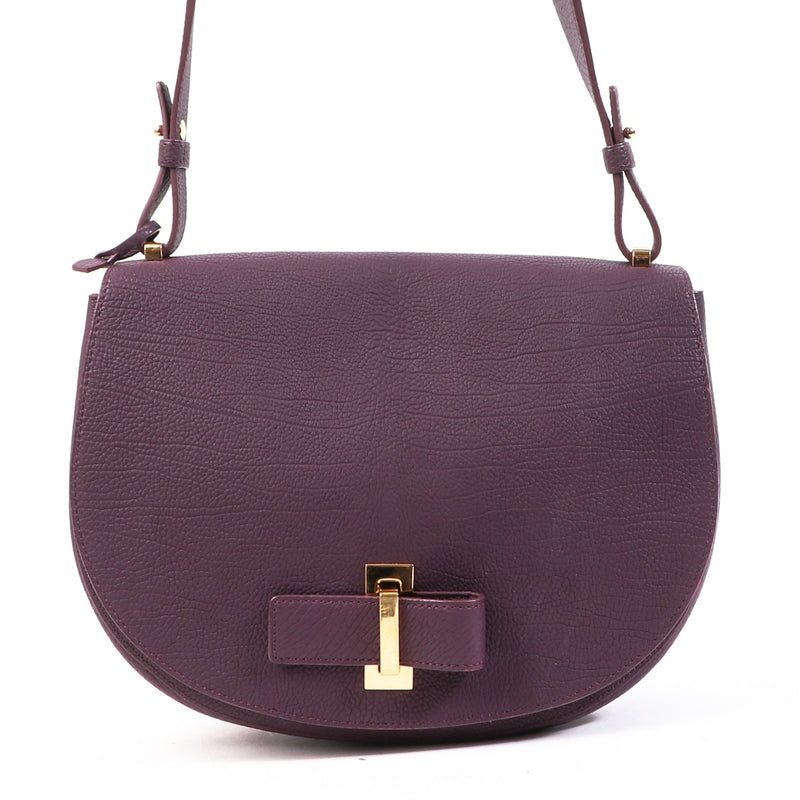 Shop safe online at Labellov in Antwerp this 100% authentic second hand Delvaux Le Mutin Purple Crispy Calf Crossbody