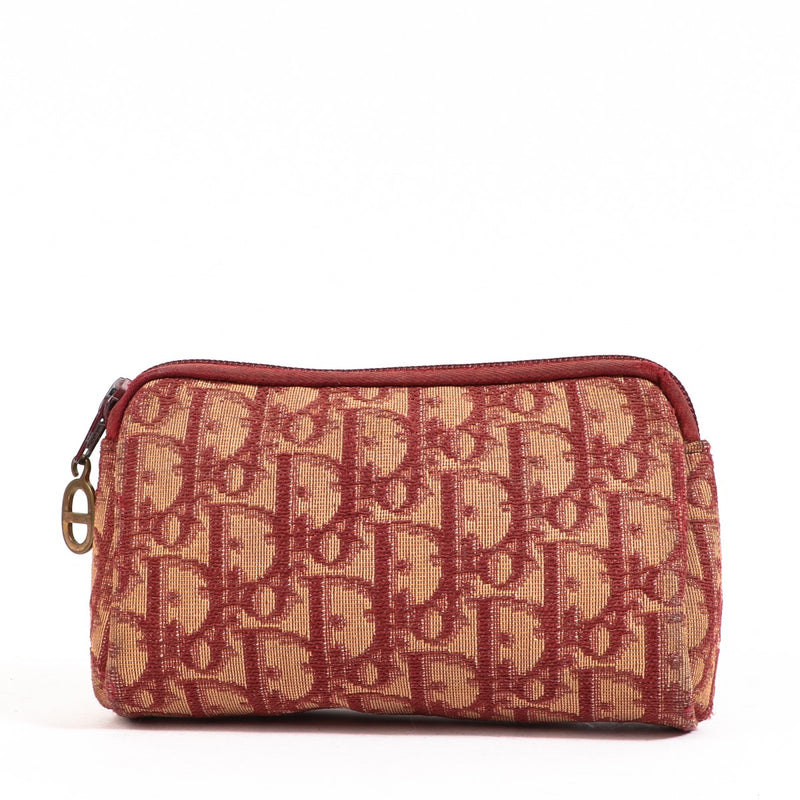 Buy an authentic Christian Dior Burgundy Oblique Canvas Pouch in good condition at Labellov in Antwerp.