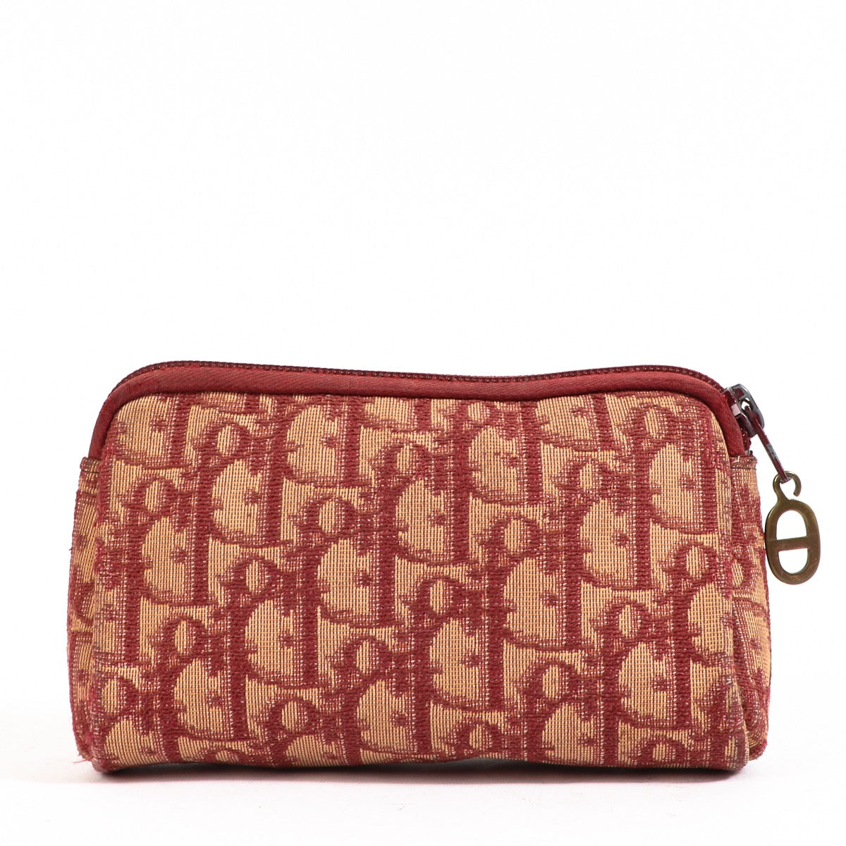 Buy an authentic Christian Dior Burgundy Oblique Canvas Pouch in good condition at Labellov in Antwerp.