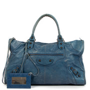Balenciaga Lagon Blue Lambskin Classic Work Bag