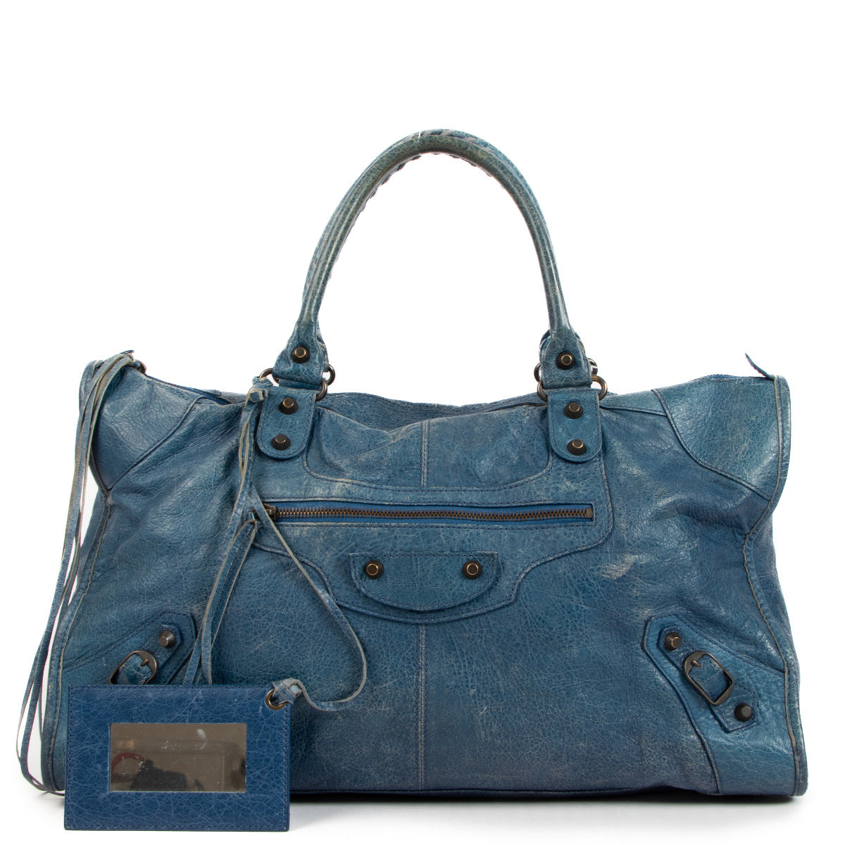 Balenciaga Lagon Blue Lambskin Classic Work Bag