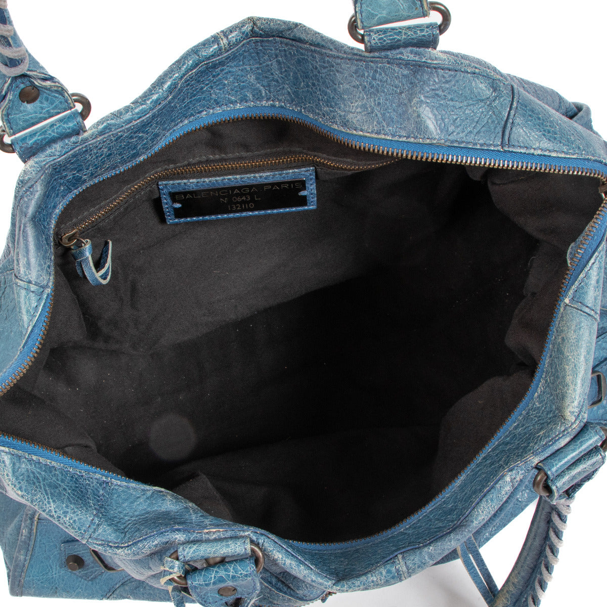 Balenciaga Lagon Blue Lambskin Classic Work Bag