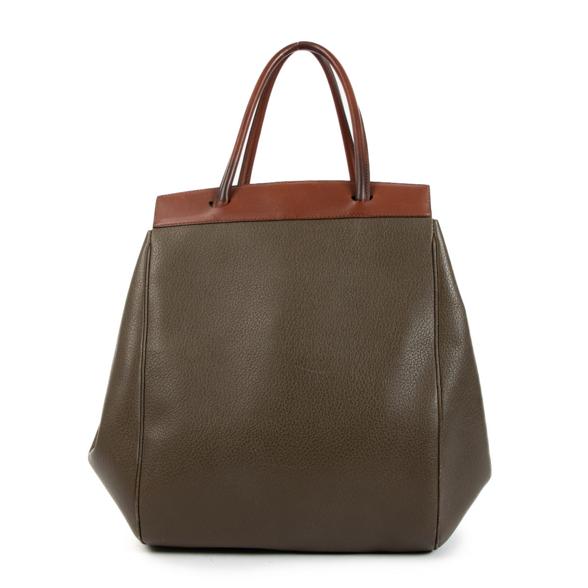 Delvaux Khaki Brown Baladin Bag