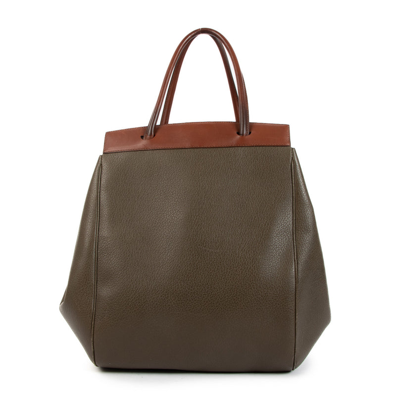 Delvaux Khaki Brown Baladin Bag