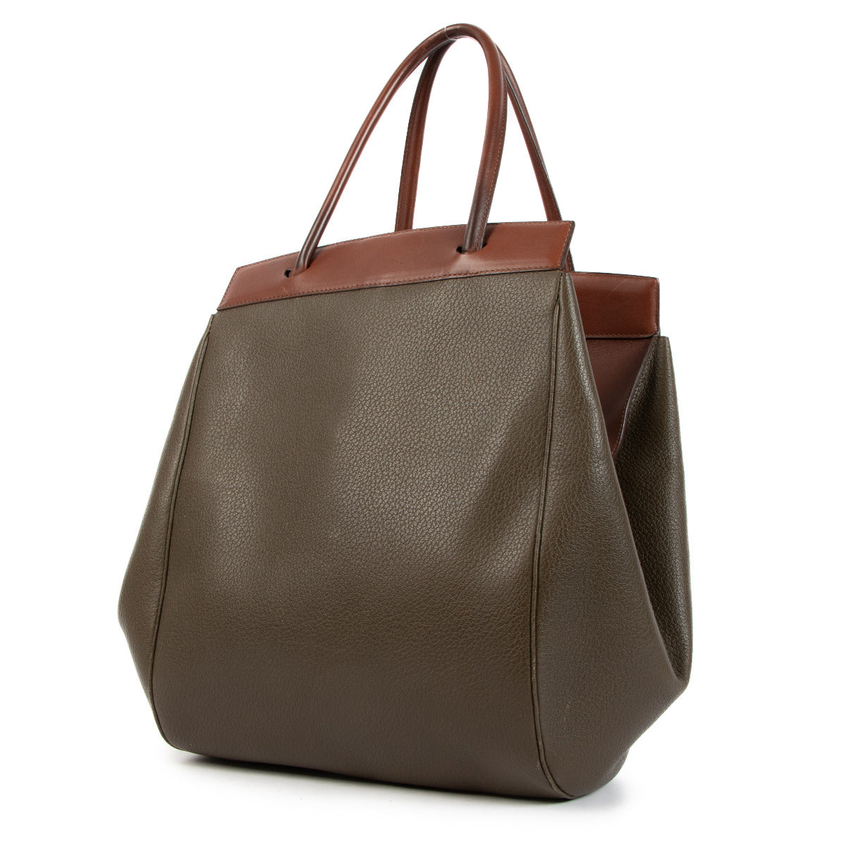 Delvaux Khaki Brown Baladin Bag